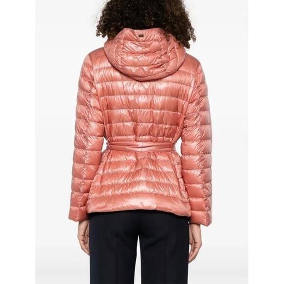 Herno Quilted Belt Puffer Jacket in Deep Rose 40 US 4 - Picture 4 of 5
